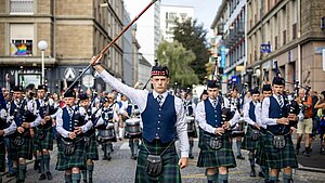 Groupe de musique Celtic dans les rues de Lorient