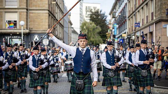 Groupe de musique Celtic dans les rues de Lorient